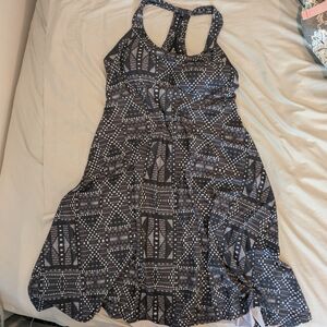 prAna Geometric Grey Racerback A-Line Dress